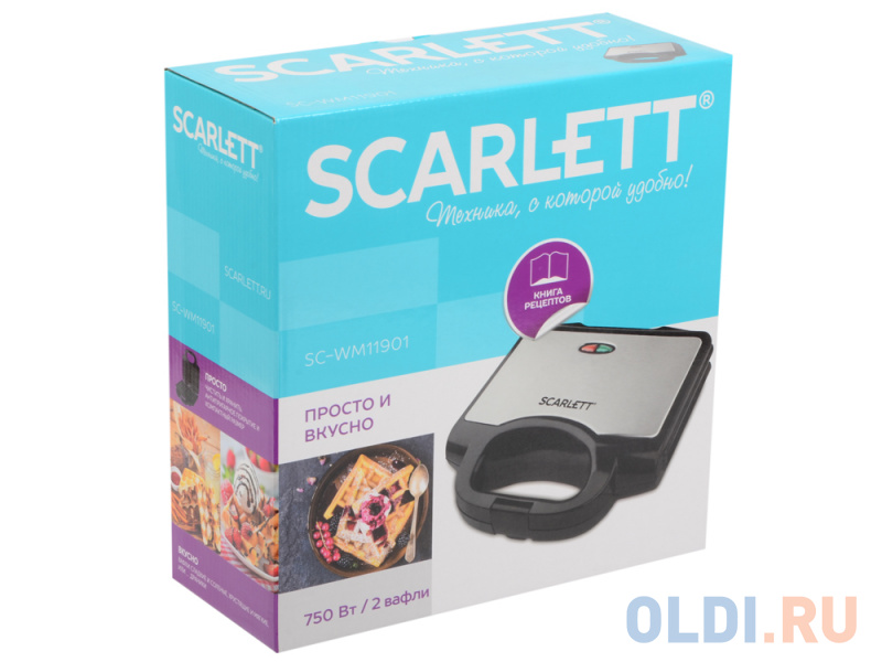 

Вафельница Scarlett SC-WM11901 750Вт черный/серебристый