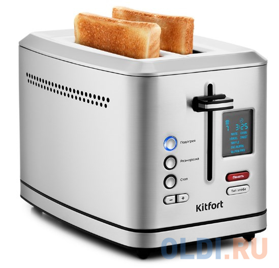 Тостер Kitfort KT-2049 950Вт серебристый тостер sencor sts 6054rd