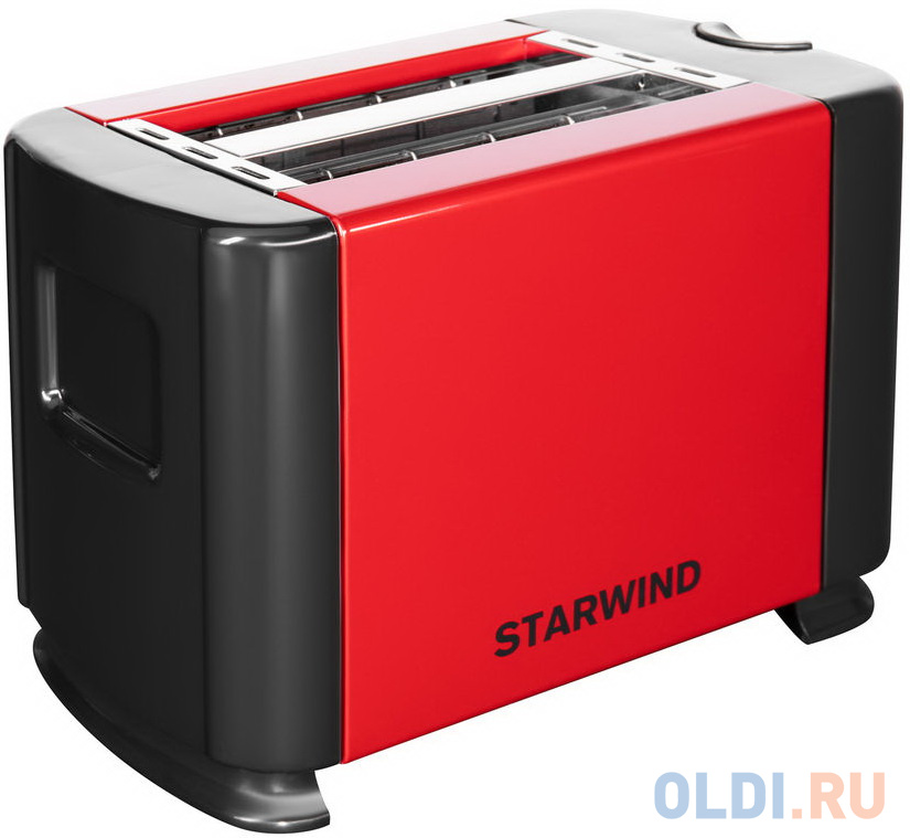 Тостер StarWind ST1102 красный чёрный фото
