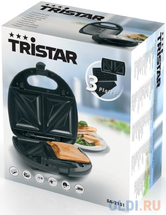 Сэндвичница Tristar SA-2151 серебристый чёрный - фото 5