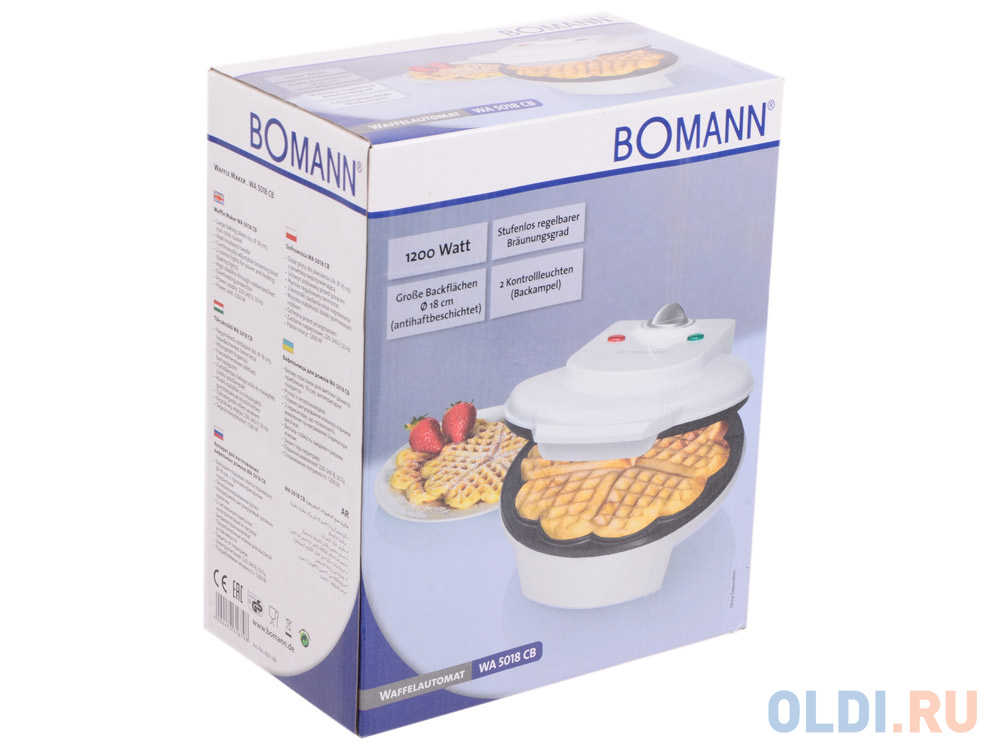 Вафельница Bomann WA 5018 CB white - фото 4