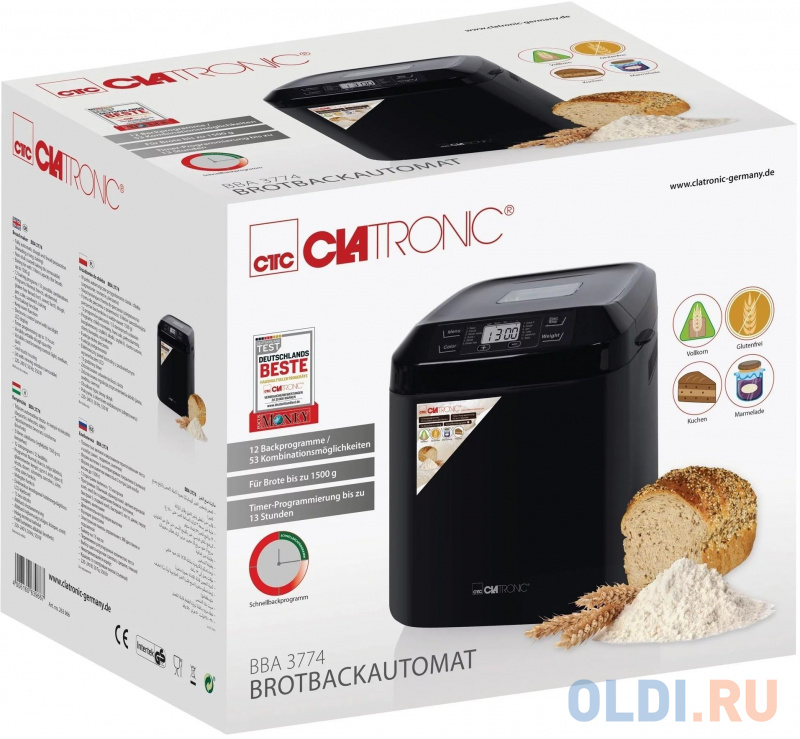 Хлебопечь Clatronic BBA 3774 schwarz фото