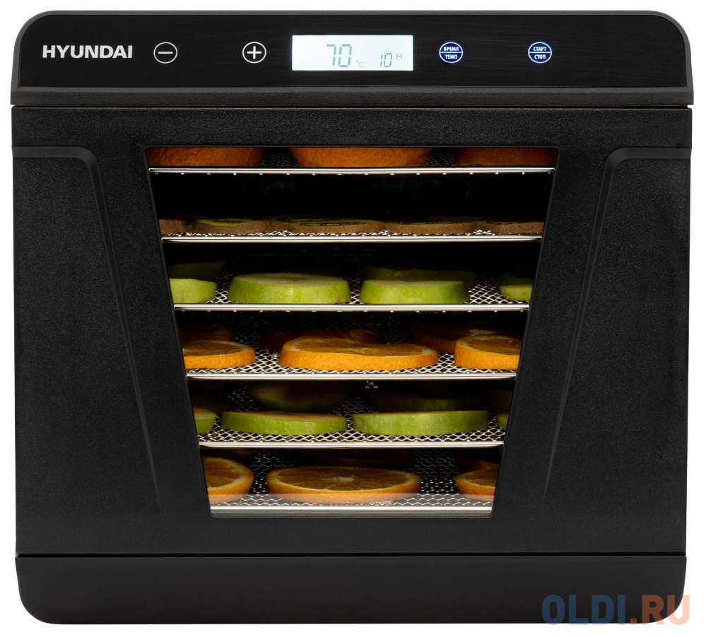Сушка для фруктов и овощей Hyundai HYFD-1205 12под. 500Вт черный