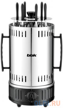 Электрошашлычница BBK BBQ603T серебристый черный - фото 1