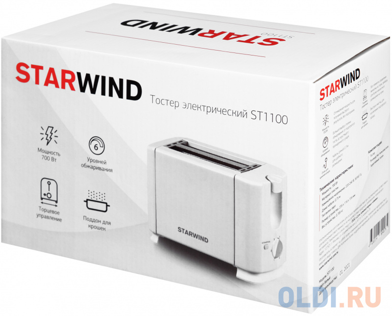 Тостер StarWind ST1100 белый фото