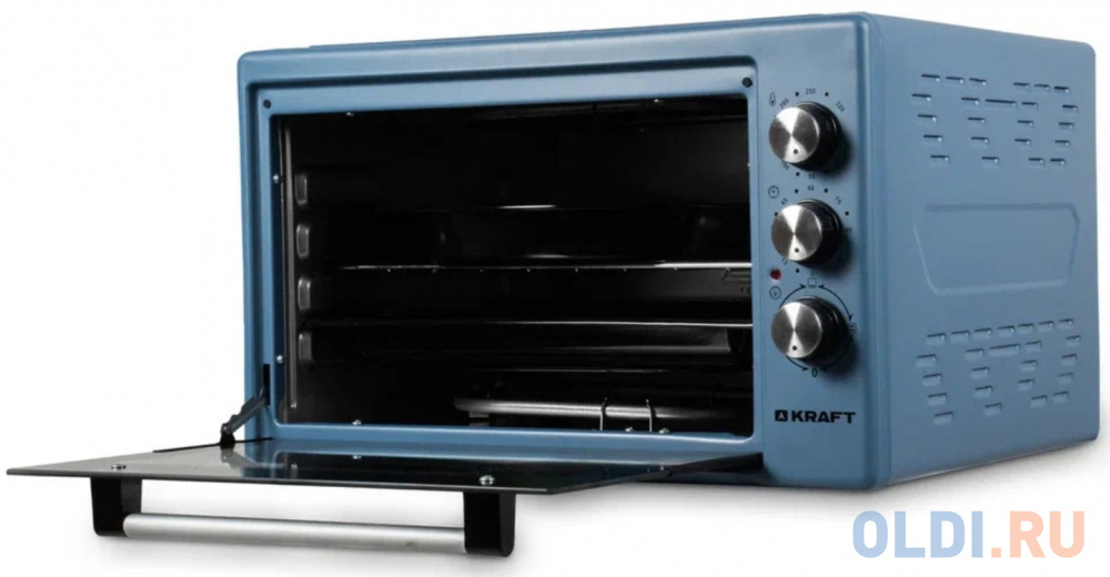 Мини-печь Kraft KF-MO 3801 BU синий, размер 50x44x30,5 см - фото 4