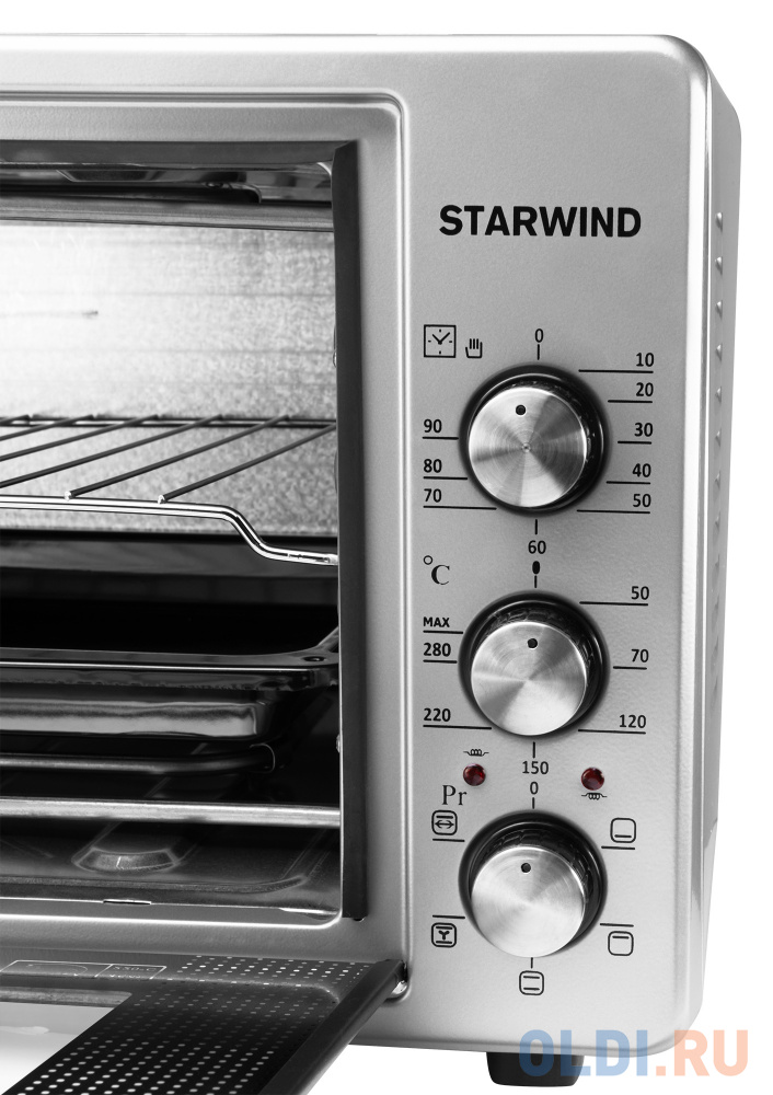 Мини-печь Starwind SMO2022 42л. 1600Вт серый - фото 8