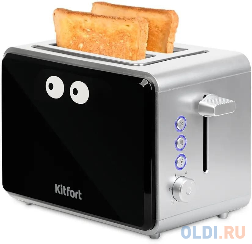 

Тостер Kitfort КТ-2065 750Вт черный/серебристый