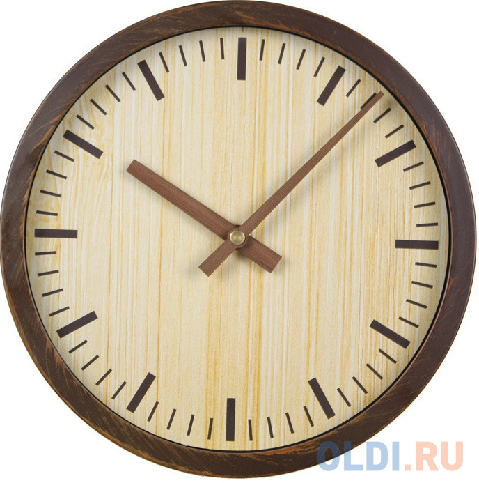

Часы настенные аналоговые Бюрократ Wood WALLC-R60P коричневый