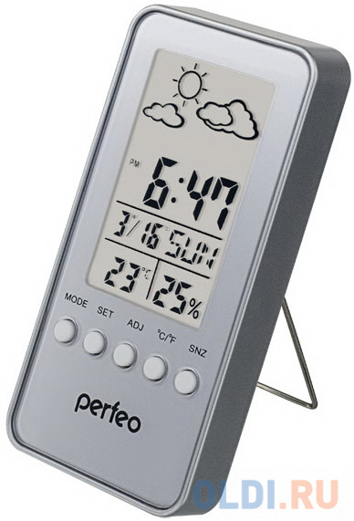Фото - Perfeo Часы-метеостанция Window, серебряный, (PF-S002A) время, температура, влажность, дата цифровая метеостанция perfeo window pf s002a белый pf a4862