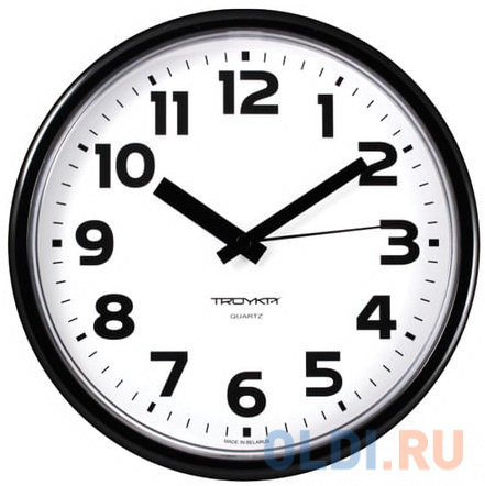 

Часы настенные TROYKA 91900945, круг, белые, черная рамка, 23х23х4 см
