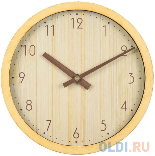 

Часы настенные аналоговые Бюрократ Wood WALLC-R60P бежевый