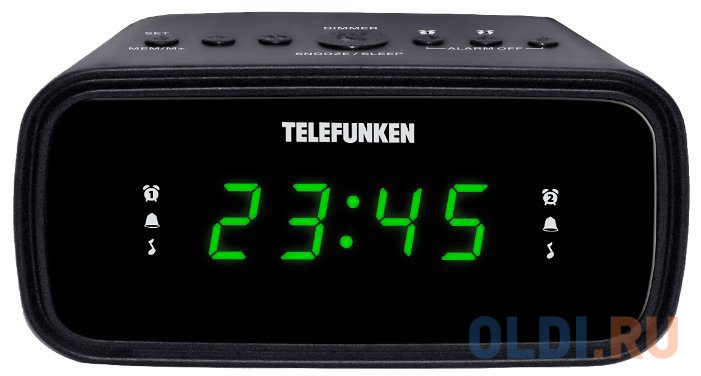 

Часы с радиоприемником TELEFUNKEN TF-1588 (черный c зелёным)