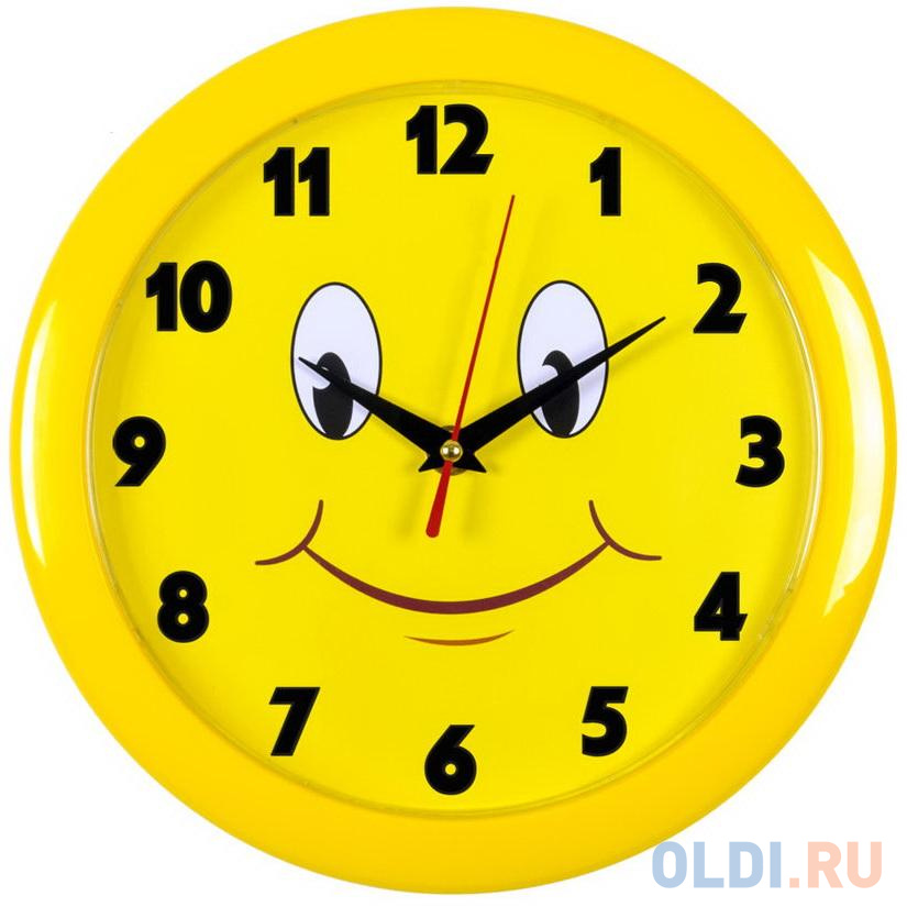 Часы настенные аналоговые Бюрократ WALLC-R81P D23см желтый часы настенные бюрократ wallc r77p коричневый