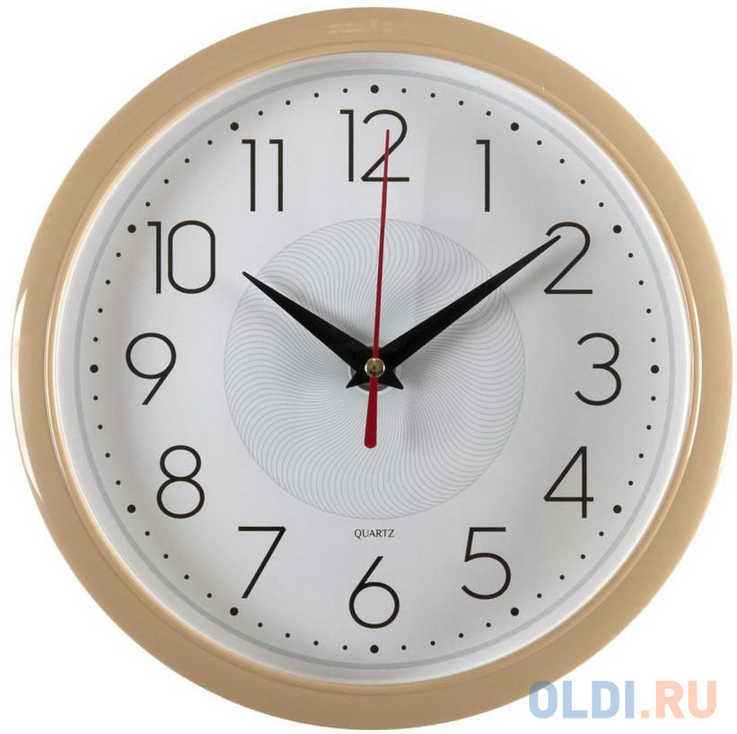 Часы настенные аналоговые Бюрократ WALLC-R83P D22см белый/бежевый часы настенные troyka 11170113 круг белые серебристая рамка 29х29х3 5 см