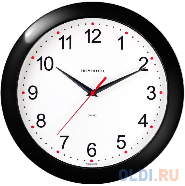 Часы настенные Troyka 11100112 белый чёрный часы настенные troyka 11110118 круг белые белая рамка 29х29х3 5 см