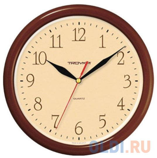 

Часы настенные TROYKA 21234287, круг, бежевые, коричневая рамка, 24,5х24,5х3,1 см