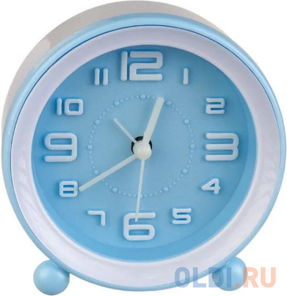 

Perfeo Quartz часы-будильник "PF-TC-007", круглые диам. 10,5 см, синие