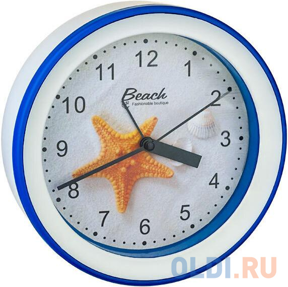 Perfeo Quartz часы-будильник PF-TC-009, круглые диам. 15,3 см, подвес на стену, звезда