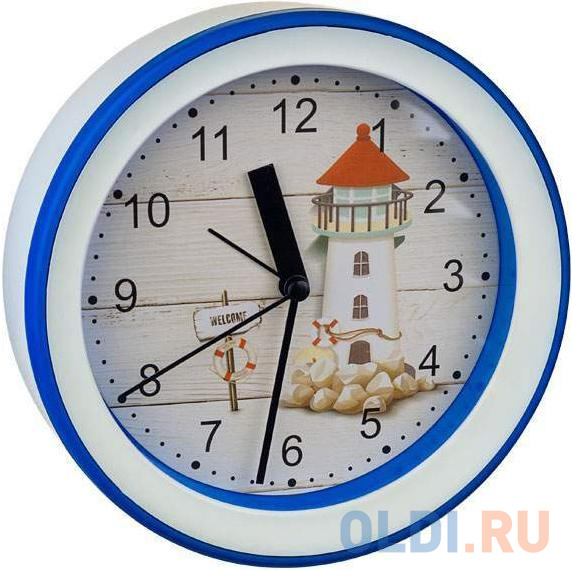

Perfeo Quartz часы-будильник "PF-TC-009", круглые диам. 15,3 см, подвес на стену, маяк