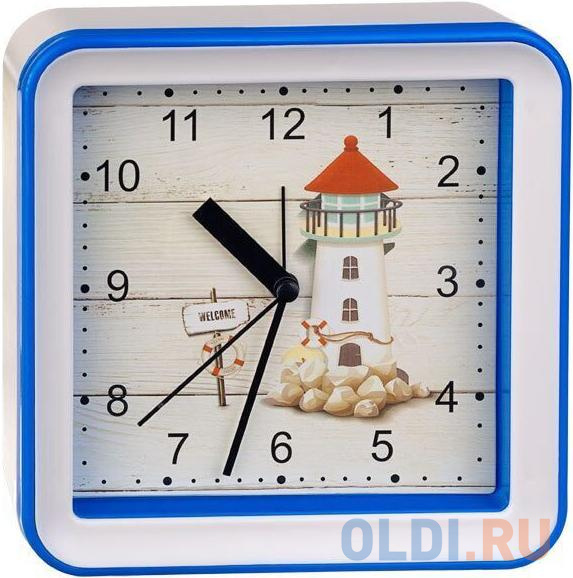 

Perfeo Quartz часы-будильник "PF-TC-010", квадратные 14,8*14,8 см, подвес на стену, маяк