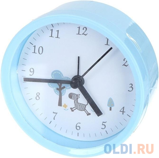 Perfeo Quartz часы-будильник PF-TC-011, круглые диам. 9,5 см, синие