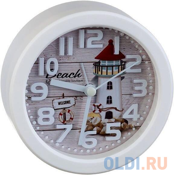 

Perfeo Quartz часы-будильник "PF-TC-013", круглые диам. 10,5 см, маяк
