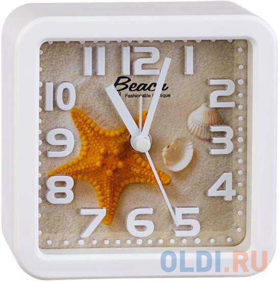 

Perfeo Quartz часы-будильник "PF-TC-014", квадратные 10,5*10,5 см, звезда