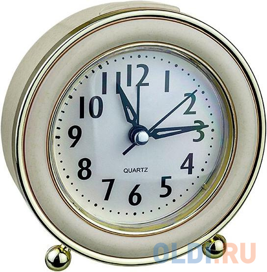 Perfeo Quartz часы-будильник PF-TC-016, круглые диам. 10,5 см, подсветка, хаки