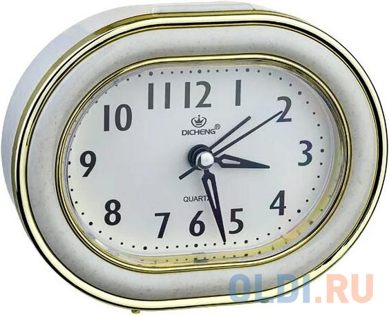 Perfeo Quartz часы-будильник "PF-TC-017", овальные 10,5*12,5 см, подсветка, хаки