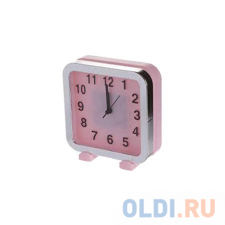Perfeo Quartz часы-будильник PF-TC-018, квадратные 13*13 см, красные/сакура