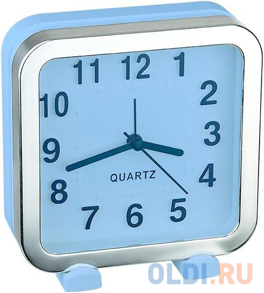 Perfeo Quartz часы-будильник PF-TC-018, квадратные 13*13 см, синие
