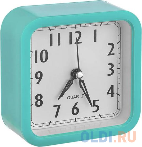 

Perfeo Quartz часы-будильник "PF-TC-019", квадратные 10*10 см, зелёные