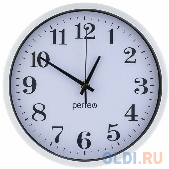 

Perfeo Настенные часы "PF-WC-002", круглые д. 25 см, белый корпус / белый циферблат