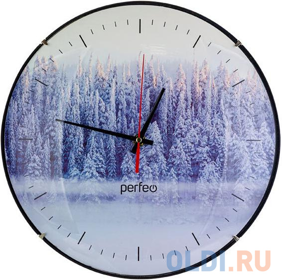 

Perfeo Настенные часы "PF-WC-006", круглые д. 30 см, без корпуса / зимний лес циферблат