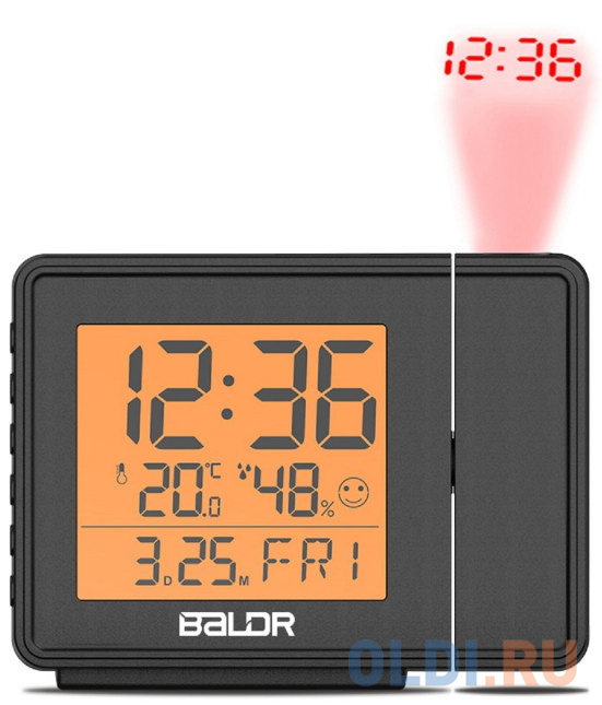 Часы проекционные BALDR B0367STHR чёрный, цвет черный, размер 137x99x22,5 мм