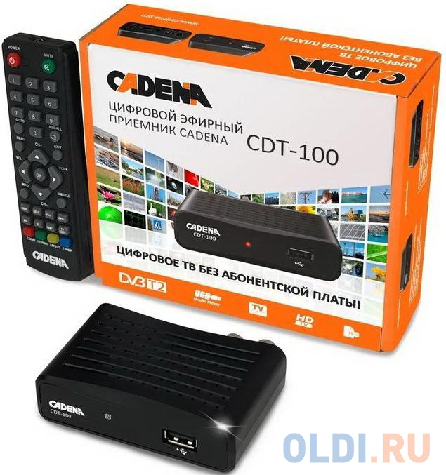 Ресивер DVB-T2 Cadena CDT-100 (TC) черный фото