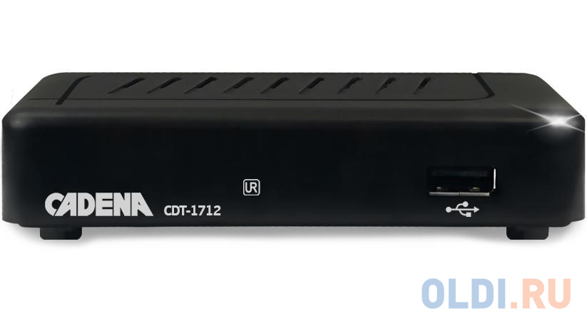 Ресивер DVB-T2 Cadena CDT-1712 (TC) черный тюнер dvb t2 cadena cdt 2293m