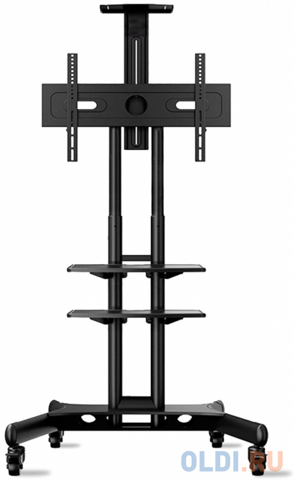 Мобильная стойка ONKRON TS1552 на 1 ТВ/ 32-65" от 200х200 до 400х600 регулировка полок по высоте колесики с блокировкой черная