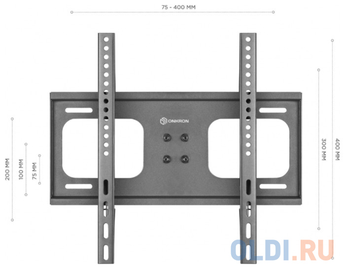 ONKRON PT1 черный {Для телевизоров диагональю 26"-55"VESA: 75x75, 100x100, 100x200, 200x100, 200x200, 200x300, 200x400, 300x100, 300x200, 30 фото