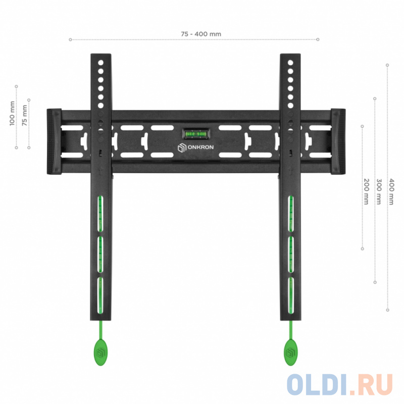 Кронштейн для телевизора Onkron FM5 черный 32"-65" макс.57кг настенный фиксированный фото