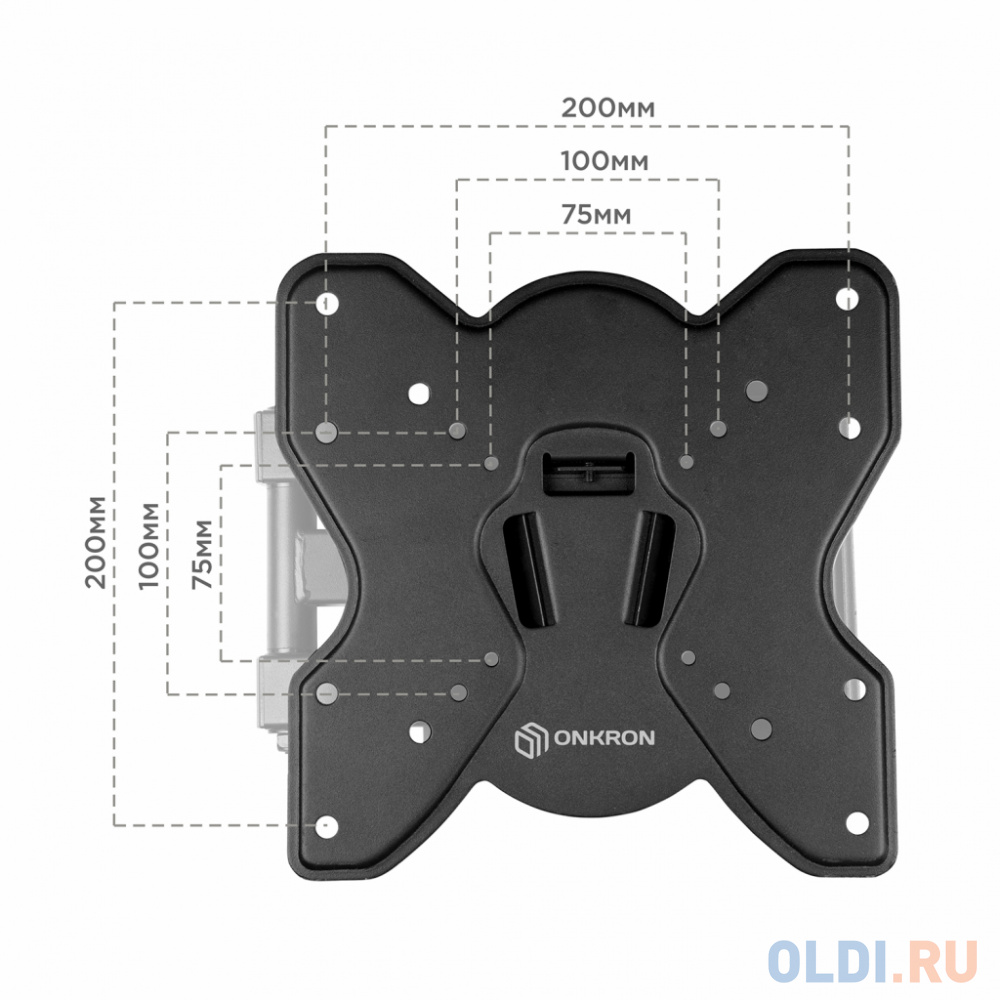 Кронштейн для телевизора Onkron M3S черный 17"-43" макс.35кг настенный поворот и наклон фото