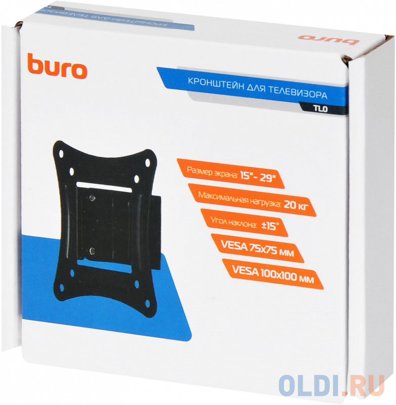 Кронштейн для телевизора Buro TL0 черный 20"-29" макс.20кг настенный наклон фото