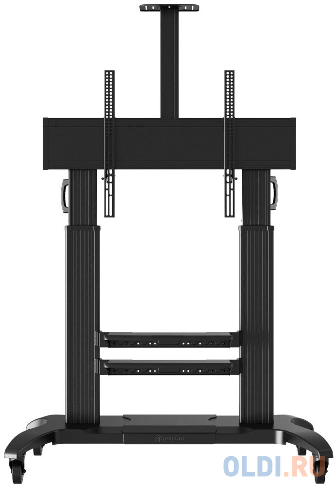 Мобильная стойка ONKRON на 1 ТВ/ 60-100 от 200х200 до 1000х600, макс нагр 136,4кг, высота 1400-1725мм, кабель-канал, 2 регулируемые полки, черная стойка onkron ts1330 до 60 кг black