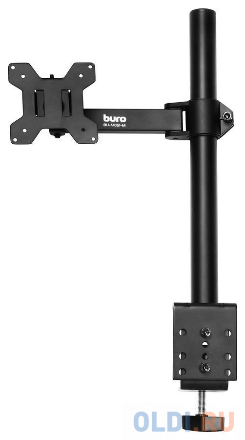Кронштейн для мониторов ЖК Buro BU-M051-M черный 17"-32" макс.8кг крепление к столешнице поворот и наклон, размер 75x75 - фото 3