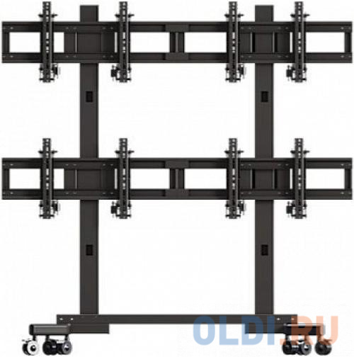 

[VWM263] Мобильная стойка Wize Pro VWM263 для видеостены 2х2 из дисплеев 40-63"+, нагрузка до 45 кг на один дисплей, кабельный канал, сталь, (10
