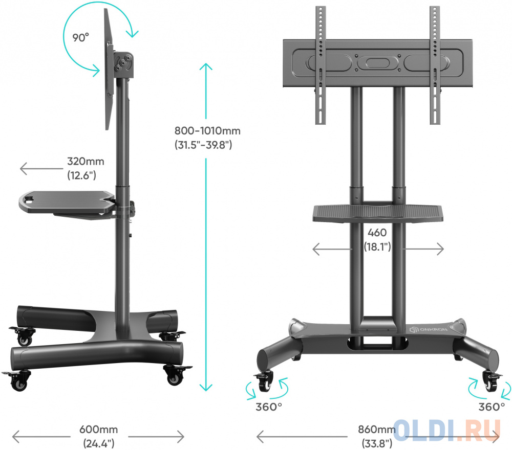 Аксессуар для ТВ FLOOR STAND /32-70" TS1350 BLACK ONKRON фото