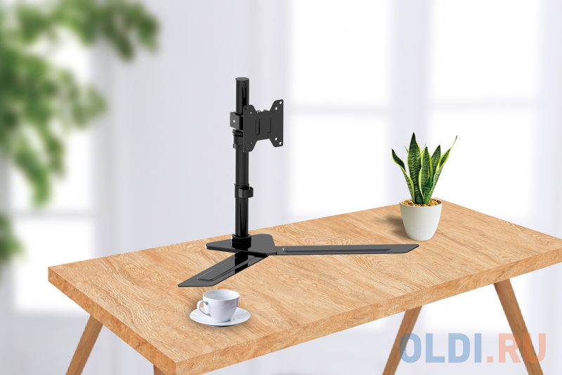 [WDS1-32] Настольная подставка для одного монитора 14"-32", VESA 75x75, 100x100, макс. нагрузка 10 кг, наклон -30°/+30°, поворот -90°/+90°, фото
