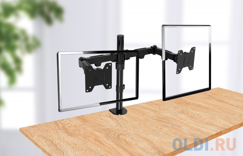 Wize [WDM2-32] Настольное крепление для двух мониторов 14"-32", VESA 75x75, 100x100, макс. нагрузка 10 кг фото