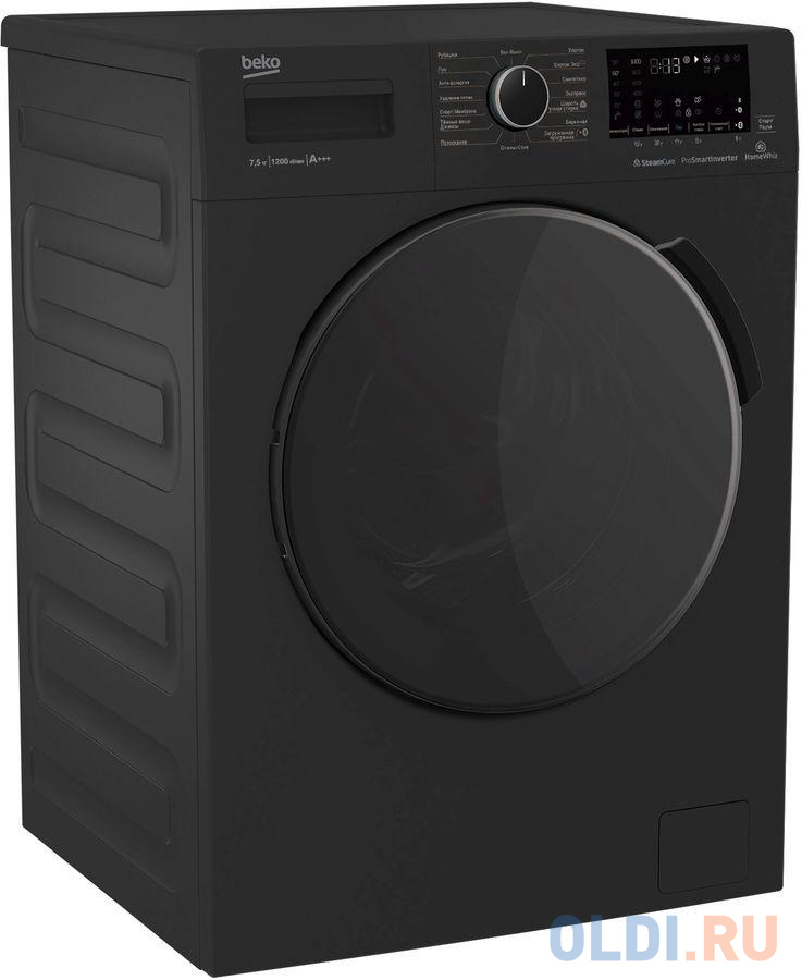 Стиральная машина Beko WSPE7H616A чёрный стиральная машина beko wspe7h616s серебристый